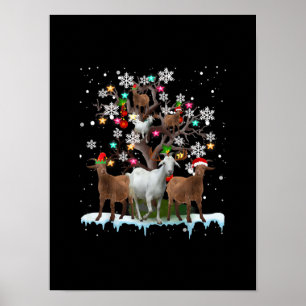 Póster Navidades van al árbol de Santa Goat Lover