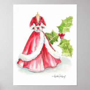 Póster Navidades vestidos con 11x14 por Heather French He