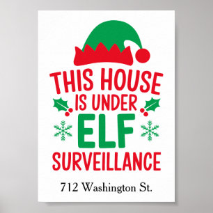 Póster Navidades Vigilancia Elf Añade Su Dirección Pequeñ