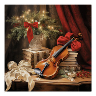 Póster Navidades Violin Music