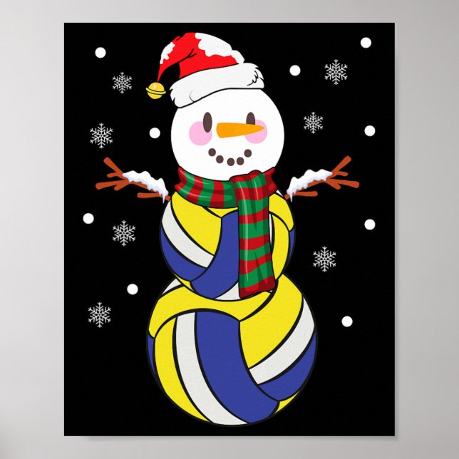 Póster Navidades Voleibol Snowmans niños en Navidad (Frente)