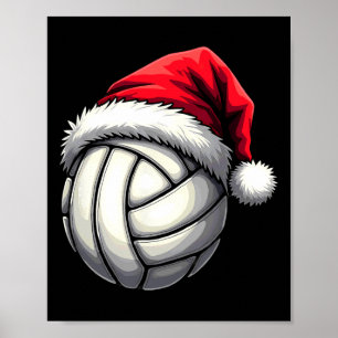 Póster Navidades Volleyball Santa Hat