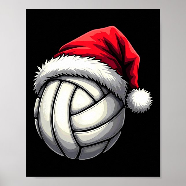Póster Navidades Volleyball Santa Hat (Frente)