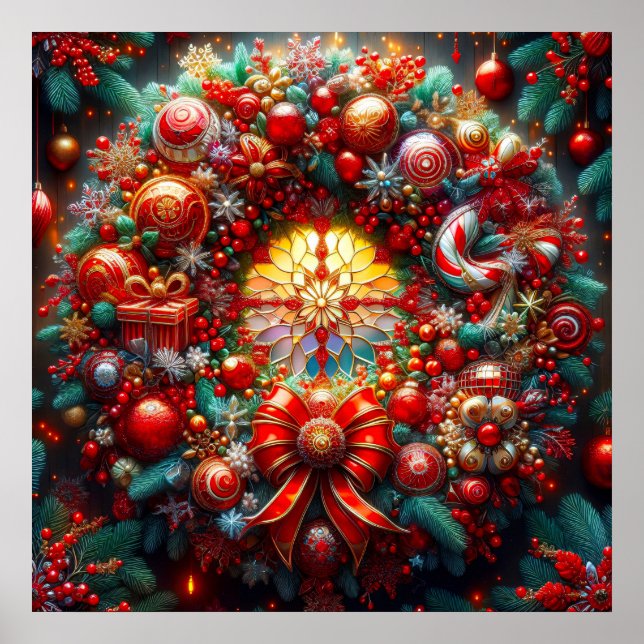 Póster Navidades Wreath Poster (Frente)