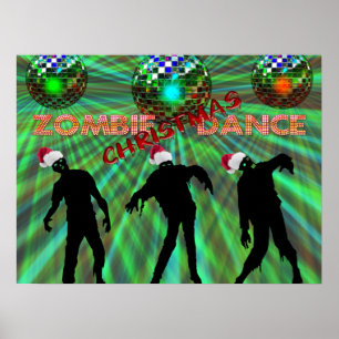 Póster Navidades zombies Disco Dance
