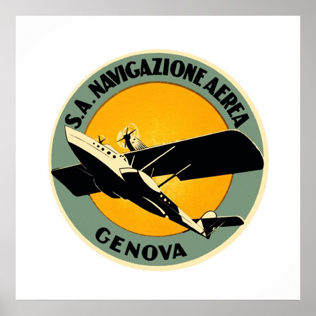 Póster Navigazione Aerea ~ Genova (Frente)