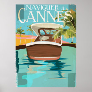 Póster naviguer à Cannes (navegación a) poster de Viajes