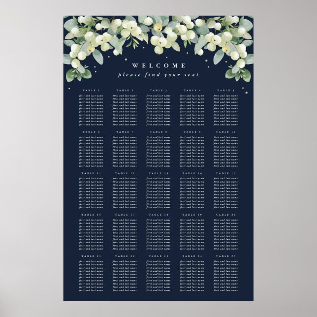 Póster Navy 24x36" 25 Tablas de 10 Poster de la tabla de  (Frente)