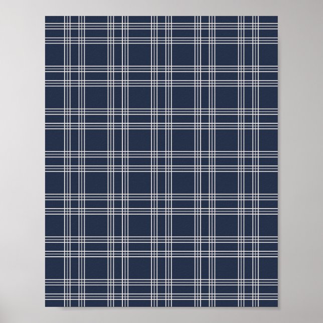Póster Navy Blue Gingham (Frente)