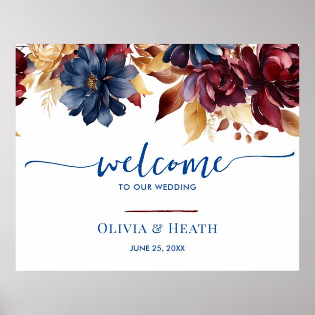 Póster Navy Burgundy Otumn (Frente)