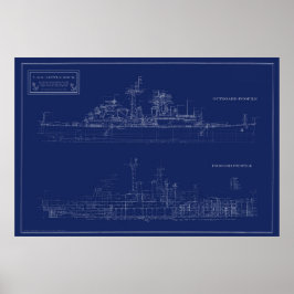 Póster Navy Light Cruiser Little Rock Blueprint