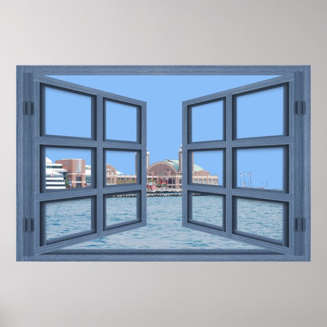 Póster Navy Pier 6 Panel Abrir Poster de ventana (Frente)