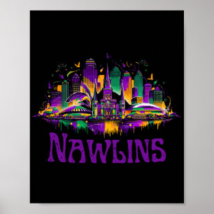 Póster Nawlins Nueva Orleans paisaje urbano Souvenir de M
