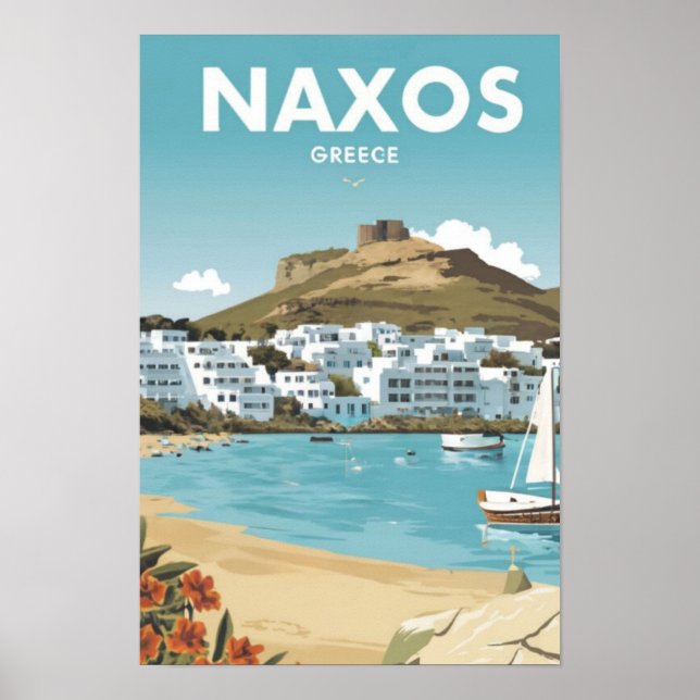 Póster Naxos Grecia Beach Travel (Frente)