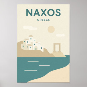 Póster Naxos Grecia Minimalista