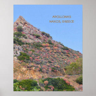 Póster Naxos, Grecia/ Vegetación Colorida en la Ladera de