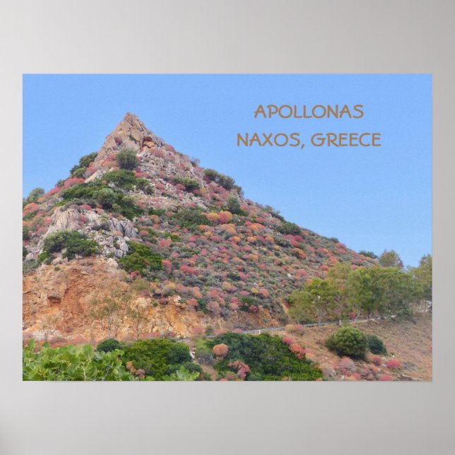 Póster Naxos, Grecia/ Vegetación Colorida En Las Montañas (Frente)