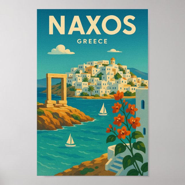 Póster Naxos Grecia vibrante (Frente)