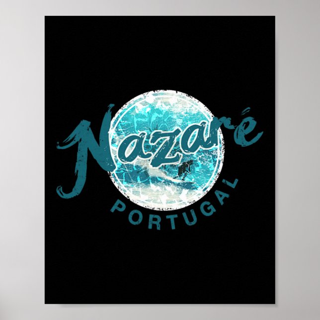 Póster Nazare Portugal Vintage Surfing _3  (Frente)