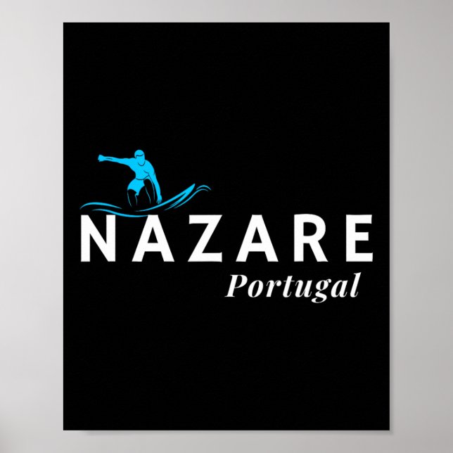 Póster Nazare Portugal Wave Surf Surfing Surfer  (Frente)
