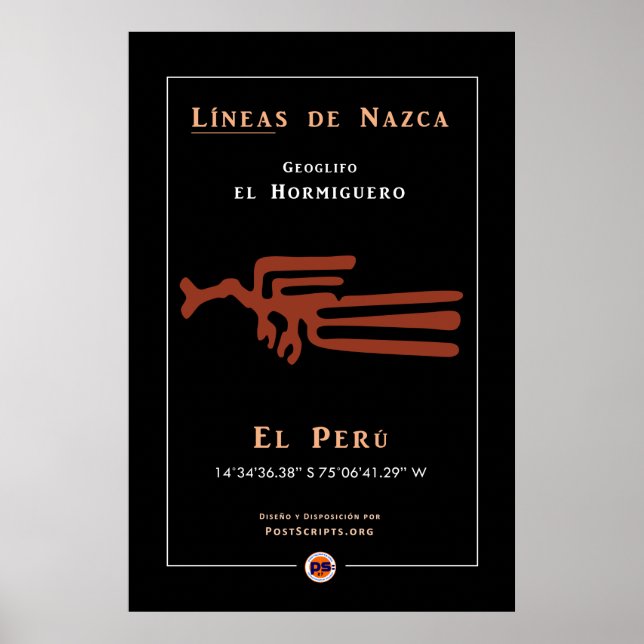 Póster Nazca Geoglyphs-Anteater (Frente)