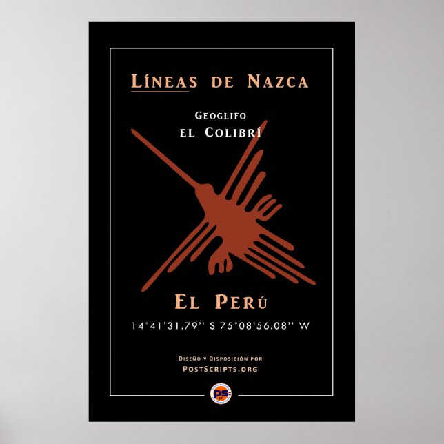 Póster Nazca Geoglyphs-Hummingbird (Frente)