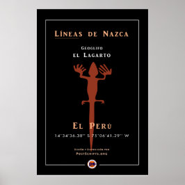 Póster Nazca Geoglyphs-Lizard