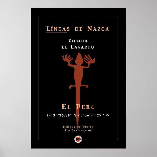 Póster Nazca Geoglyphs-Lizard (Frente)