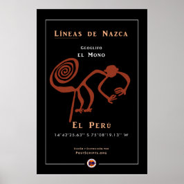 Póster Nazca Geoglyphs-Monkey