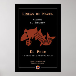 Póster Nazca Geoglyphs-Shark