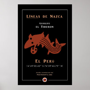 Póster Nazca Geoglyphs-Shark