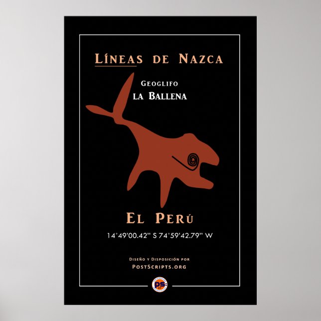 Póster Nazca Geoglyphs-Whale (Frente)