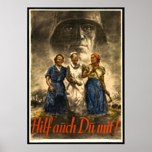PÓSTER NAZI WAR PROPAGANDA POSTER