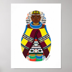 Póster Ndebele, Poster sudafricano de Matryoshka