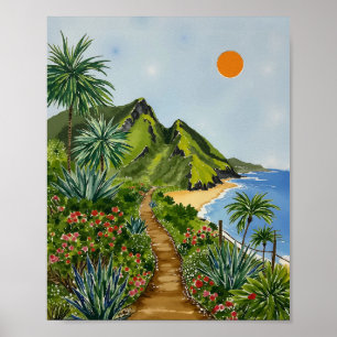 Póster Ne Pali Coast Kauai Hawaii Watercolor