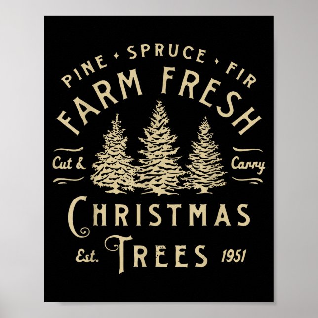 Póster Ne Spruce Fir Farm Fresh Cut &amp; Carry Christmas (Frente)