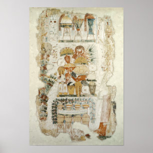 Póster Nebamun recibiendo ofrendas de su hijo