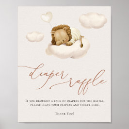 Póster Nebra león Nube Balón Diaper Raffle