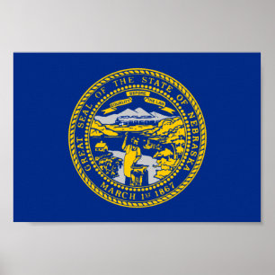 Póster Nebraska Flag