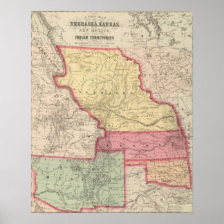 Póster Nebraska, Kansas, Nuevo México
