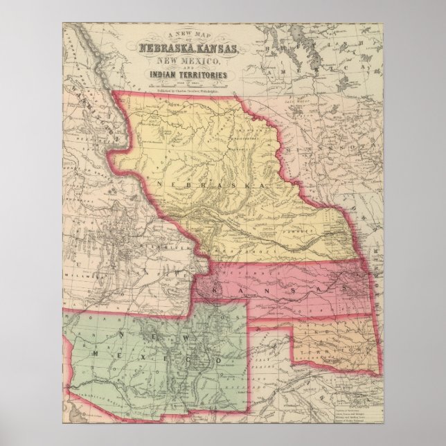 Póster Nebraska, Kansas, Nuevo México (Frente)