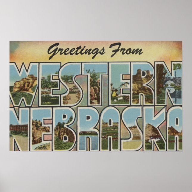 Póster Nebraska (Occidental) - Escenas de letras grandes (Frente)