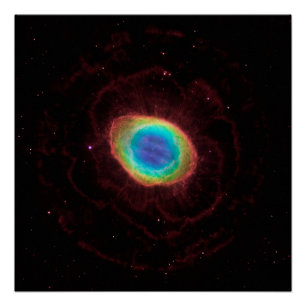 Póster Nebulosa Anular o NGC 6720 Forma Verdadera