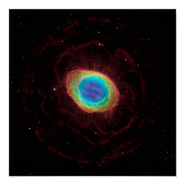 Póster Nebulosa Anular o NGC 6720 Forma Verdadera (Anverso)
