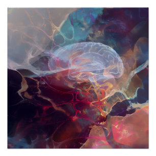 Póster Nebulosa cerebral brillante Energía neural