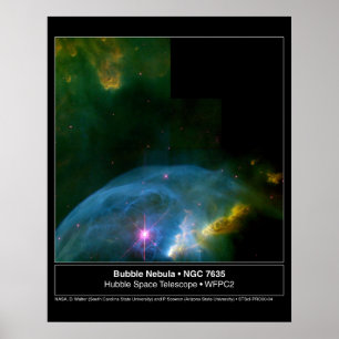 Póster Nebulosa de burbuja 7635 Telescopio Hubble