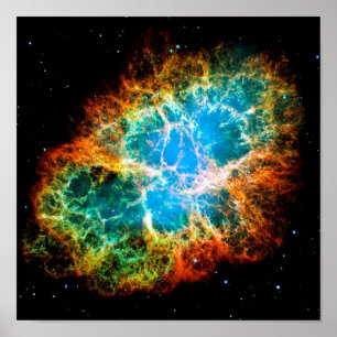 Póster Nebulosa de cangrejo Supernova permanece hubble Sp