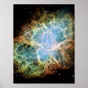 Póster Nebulosa de cangrejo verde azulada