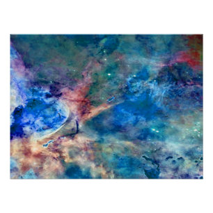 Póster Nebulosa de Eta Carinae Azul Mejorada