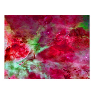 Póster Nebulosa de Eta Carinae Rojo Mejorado